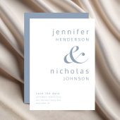 Save The Date Typographie moderne Dusty Blue Ampersand