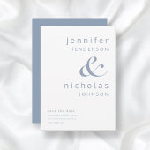 Save The Date Typographie moderne Dusty Blue Ampersand