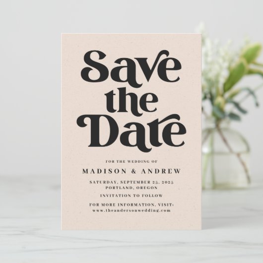 Save The Date Typographie moderne éclaboussée (Debout devant)