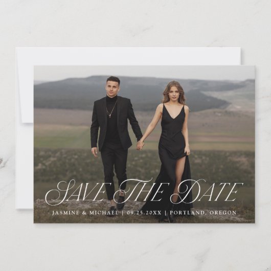 Save The Date Typographie moderne élégante Mariage photo (Devant)