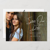 Save The Date Typographie Moderne Élégante Photo Enregistrer La (Devant / Derrière)