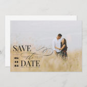 Save The Date Typographie moderne et design Enregistrer la photo (Devant / Derrière)