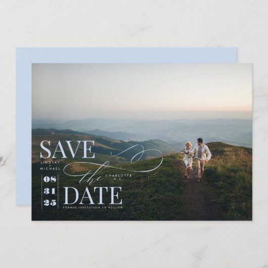 Save The Date Typographie moderne et design Enregistrer la photo (Devant / Derrière)