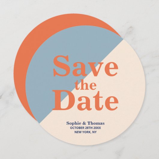 Save The Date Typographie moderne Gras Mariage Enregistrer la da (Devant / Derrière)