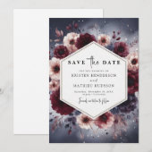 Save The Date Typographie moderne Mariage Bourgogne (Devant / Derrière)