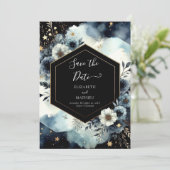 Save The Date Typographie moderne Mariage céleste (Debout devant)