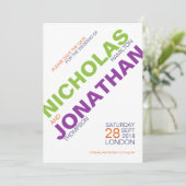 Save The Date Typographie Moderne Mariage Gay Enregistrer Les Ca (Debout devant)