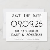 Save The Date Typographie moderne Mariage noir blanc (Devant)