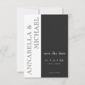 Save The Date Typographie moderne Mariage noir blanc (Devant)