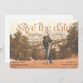 Save The Date Typographie moderne Mariage photo Enregistrer la d (Devant / Derrière)