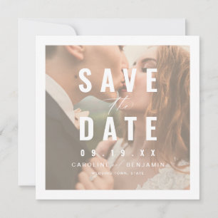 Save The Date Typographie moderne mariage photo enregistrer la d