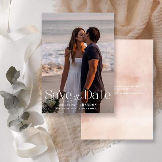 Save The Date Typographie moderne Mariage photo Enregistrer la d