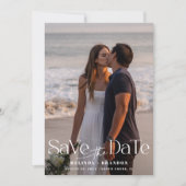 Save The Date Typographie moderne Mariage photo Enregistrer la d (Devant)
