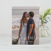 Save The Date Typographie moderne Mariage photo Enregistrer la d (Debout devant)