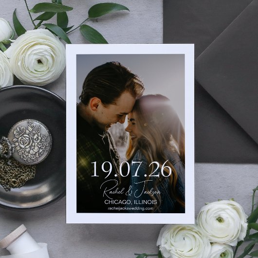 Save The Date Typographie moderne Mariage superposé