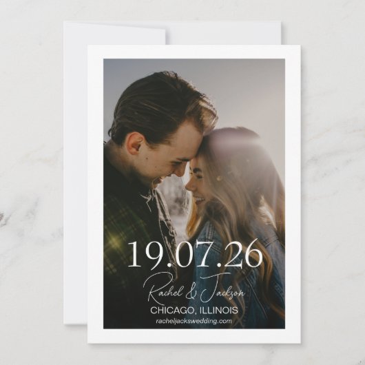 Save The Date Typographie moderne Mariage superposé (Devant)