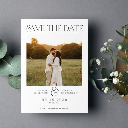 Save The Date Typographie moderne minimaliste simple mariage pho
