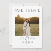 Save The Date Typographie moderne minimaliste simple mariage pho (Devant)