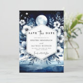 Save The Date Typographie moderne Moonlit Mariage (Debout devant)