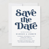 Save The Date Typographie Moderne Navy (Devant)