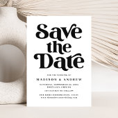 Save The Date Typographie moderne noir & blanc