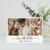 Save The Date Typographie moderne Photo Collage Mariage (Debout devant)