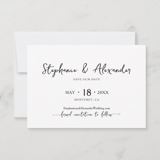 Save The Date Typographie moderne Photo Collage Mariage (Dos)