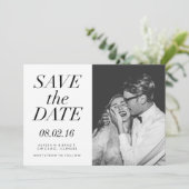 Save The Date Typographie moderne Photo Enregistrer la date (Debout devant)