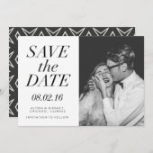 Save The Date Typographie moderne Photo Enregistrer la date (Devant / Derrière)