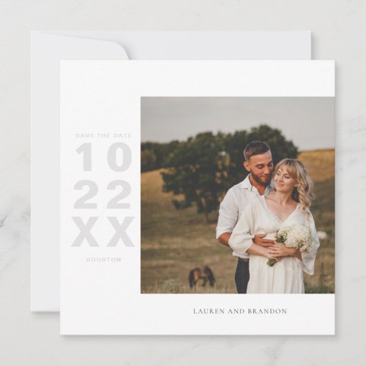 Save The Date Typographie moderne Photo Enregistrer la date (Devant)