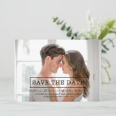 Save The Date Typographie moderne Photo Enregistrer la date | No (Debout devant)