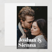 Save The Date Typographie Moderne Photo Mariage (Devant / Derrière)