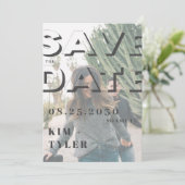 Save The Date Typographie moderne photo transparente (Debout devant)
