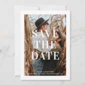 Save The Date Typographie Moderne Propre | Mariage Photo Minimal (Devant)