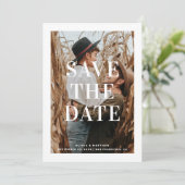 Save The Date Typographie Moderne Propre | Mariage Photo Minimal (Debout devant)