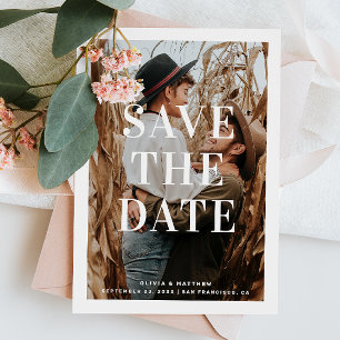 Save The Date Typographie Moderne Propre   Mariage Photo Minimal