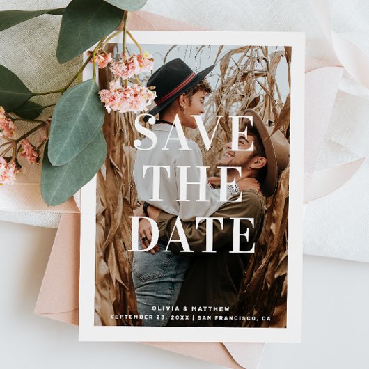 Save The Date Typographie Moderne Propre | Mariage Photo Minimal