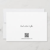 Save The Date Typographie moderne QR CODE personnalisé Mariage p (Dos)