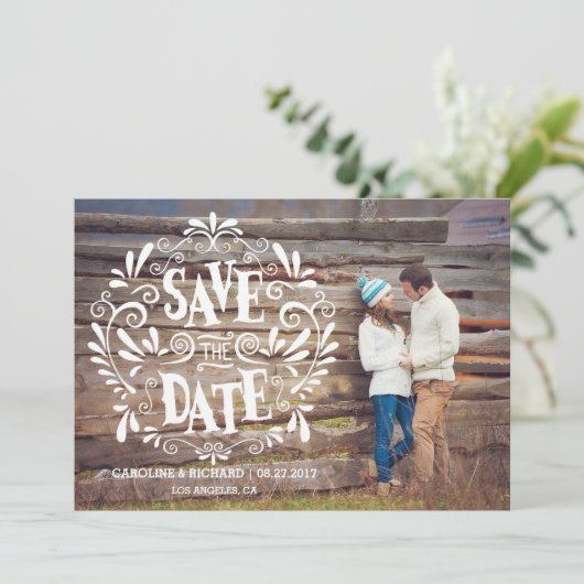 SAVE THE DATE TYPOGRAPHIE MODERNE | RÉSERVEZ LA DATE (Debout devant)