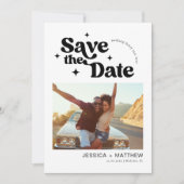 Save The Date Typographie Moderne Retro Photo Enregistrer La Dat (Devant)