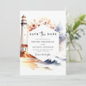 Save The Date Typographie moderne Romance Mariage phare (Debout devant)