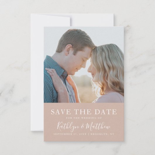 Save The Date Typographie moderne rose vif Simple Mariage photo (Devant)