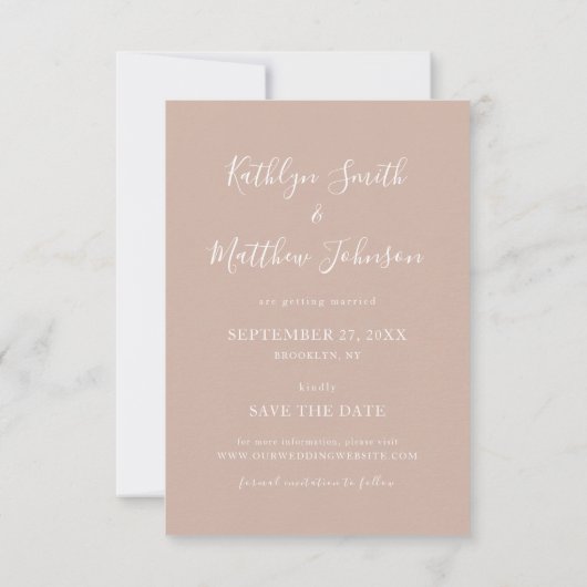 Save The Date Typographie moderne rose vif Simple Mariage photo (Dos)