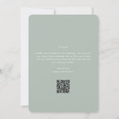 Save The Date Typographie Moderne Sage Code QR Photo Mariage (Dos)