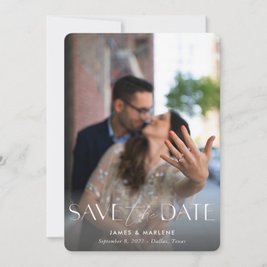 Save The Date Typographie moderne Sage Photo QR Code Mariage (Devant)