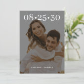 Save The Date Typographie moderne simple 2 mariage photo (Debout devant)