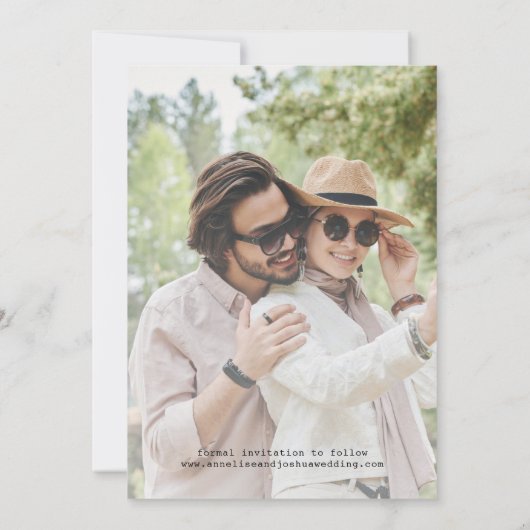 Save The Date Typographie moderne simple mariage photo (Dos)