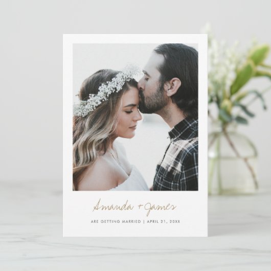 Save The Date Typographie moderne simple Mariage photo personnal (Debout devant)