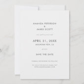 Save The Date Typographie moderne simple Mariage photo personnal (Dos)