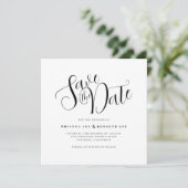 Save The Date Typographie moderne simple point blanc et noir (Debout devant)